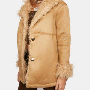 ZEMETA BROWN Y2K FAUX FUR JACKET